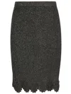 Chloé Fitted Black Skirt With Scalloped Hem In Black