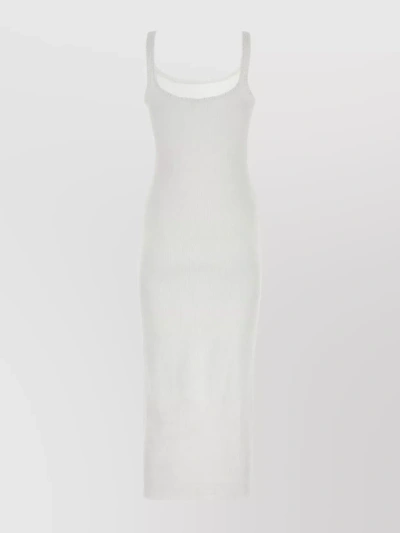 Chloé Fitted Cotton Dress With Round Neckline In White