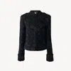 Chloé Fitted Jacket In Floral Velvet In Black