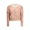 Chloé Baroque Silk-blend Taffeta Jacket With Floral Jacquard Women In Neutral