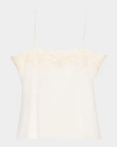 Chloé Fitted Lace Embroidered Tank Top In White