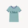 Chloé Fitted Logo T-shirt In Cotton-mix Jersey In Green