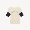 Chloé Logo Embroidered Heavy Cotton Wool T-shirt In White