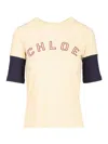 Chloé Wool And Cotton T-shirt With Logo In Multi