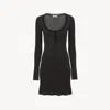 Chloé Robe Courte Ajustée En Lurex Côtelé Femme Noir Taille L 83% Viscose, 17% Polyester Métallisé, Pincta In Black