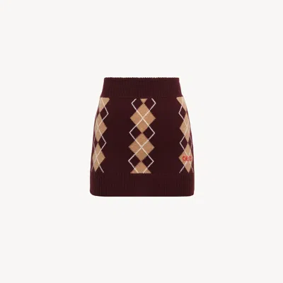 Chloé Fitted Mini Skirt In A Wool & Cashmere Knit In Multi