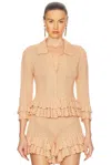 Chloé Chloe Women Blouse Frilled Crochet Knit In Cheek