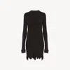 Chloé Robe Festonnée En Maille De Viscose Mélangée Femme Noir Taille S 100% Viscose In Black