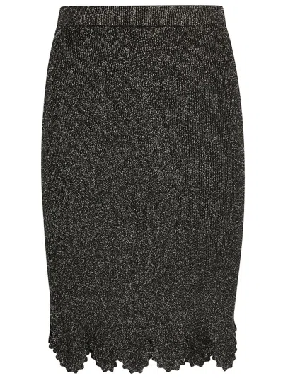 Chloé Scallop Knitted Midi Skirt In Black