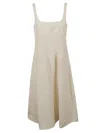 Chloé Fitted Square Neckline Dress In White