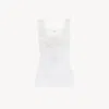 Chloé Fitted Tank Top In Cotton Jersey & Guipure In White