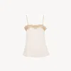 Chloé Embroidered Lace Tank Top In Pink