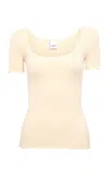 Chloé Fitted Tubular Jersey T-shirt In Ivory