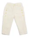 Chloé Five-pocket Organic Drill Pants With Scallops On Front. Waist And Zipper Fly Closure, Chlo Branded B In White