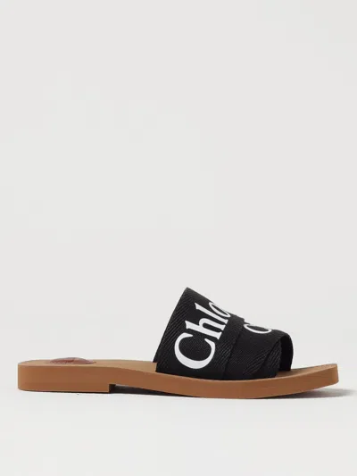 CHLOÉ FLAT SANDALS CHLOÉ WOMAN COLOR BLACK,G43947002