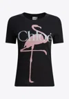 Chloé Women Black Crewneck T-shirt With Maxi Logo Print On The Front In Cotton Woman In Black