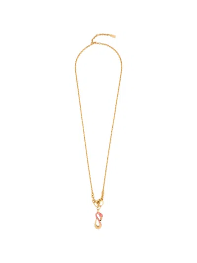 Chloé Flamingo Pendant Necklace In Orange