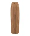 Chloé Chloe Pleated Straight-leg Wool Trousers In Brown
