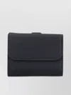 Chloé Flap Ring Detail Textured Fold Wallets In Black