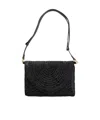 Chloé Chloe Black Raffia Summer Banana Crossbody Bag In Black