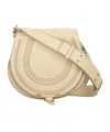 Chloé Marcie Small Shoulder Bag In Beige Leather In Brown