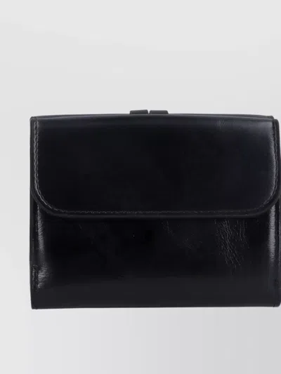 Chloé Flap Wallet Compact Fold-over Design In Black