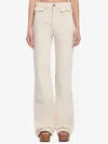 Chloé Ivory Flared Denim Trousers Women In Beige