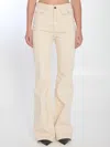Chloé Ivory Flared Denim Trousers Women In Beige