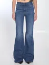 Chloé Fitted High-rise Flare Jeans With Classic Blue Wash In Blue