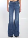Chloé Women Blue Denim High-waisted Flare Jeans In Blue