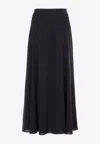 Chloé Flare Maxi Skirt In Wool In Navy