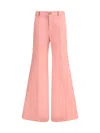 Chloé Trousers Flared Leg Belt Loops In Pink