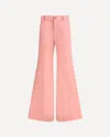 Chloé Cotton High Waist Flared Trousers With Back Pockets In Pink