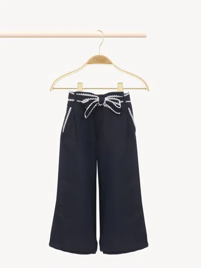Chloé Flare Pants Blue Size 10 100% Cotton