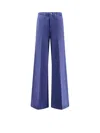 Chloé Flared Bottom Denim Trousers In Blue