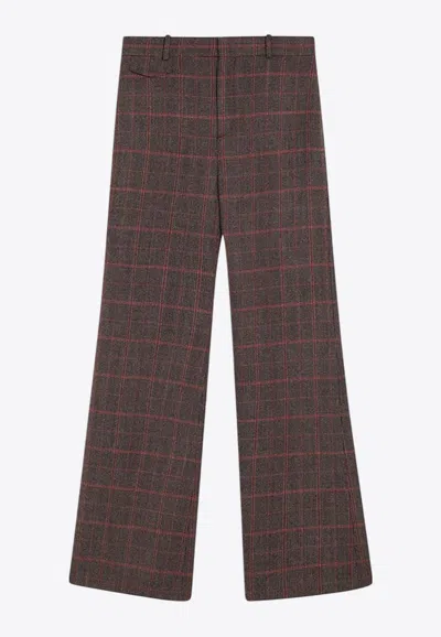 Chloé Flared Checked Wool Pants