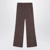 Chloé Chloe Checked Flared Wool Trousers In Brown