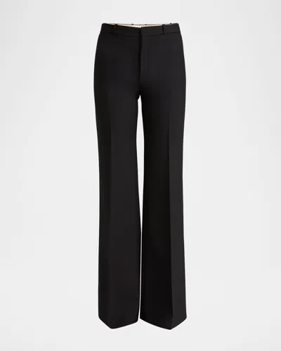 CHLOÉ FLARED CREPE WOOL TROUSERS