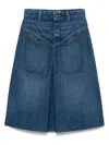 Chloé Knee-length Skirt In Washed Blue Denim Women In Blue
