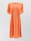 Chloé Flared Dress With Ruched Wing Sleeves
