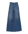 Chloé Blue High Waisted Jeans With Wide Leg And Logo Patch On The Rear In Denim Woman In Blue