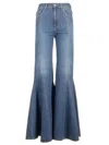 Chloé Light Blue Denim Fluid Flare Jeans In Blue