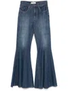 Chloé Jean Fluide Évasé En Denim Femme Bleu Taille 29 100% Coton, Cuir De Veau In Blue