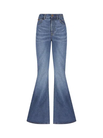 Chloé Flared Jeans In Dusky Blue
