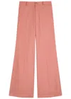 Chloé Cotton High Waist Flared Trousers With Back Pockets