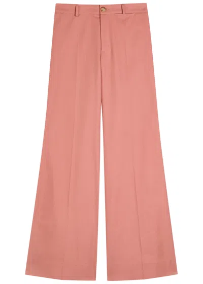 Chloé Chloe Flared-leg Canvas Trousers