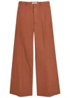 Chloé Chloe Flared-leg Canvas Trousers In Brown