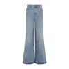 Chloé Belted Flared Wide-leg Cotton Trousers