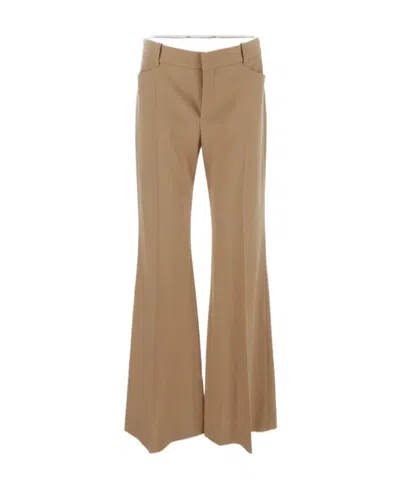 Chloé Flared-leg Tailored Trousers In Brown