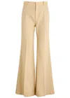Chloé Corduroy Tailored Flared Trousers In Beige